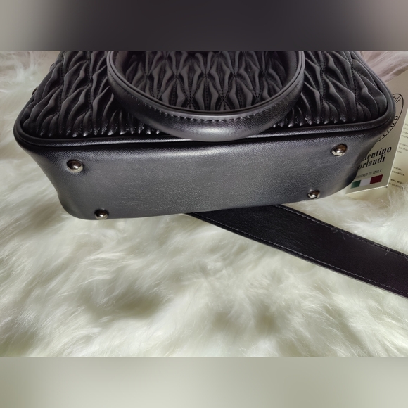 Valentino Orlandi  Satchel Quilted Crossbody color Gunmetal - Picture 10 of 10